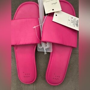 A New Day Fuchsia Slide Sandals